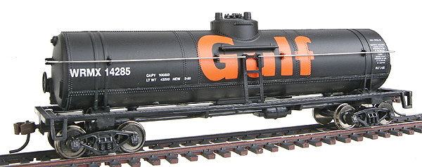 Walthers Trainline HO 40' Tank Car - Gulf Oil Company (black orange Billboard Lettering)