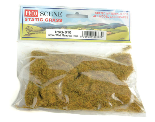 Peco Scene Static Grass 6mm Wild Meadow 20g.