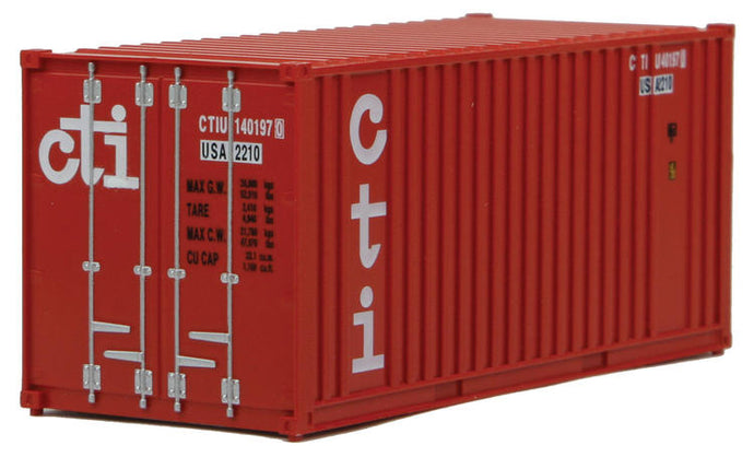 Walthers Cornerstone 20' Container w/Flat Panel - CTI (red white)