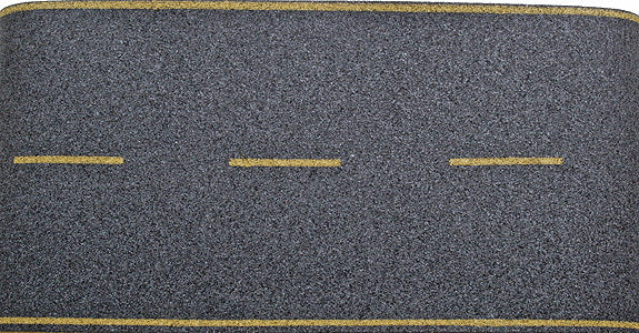 Busch HO Self-Adhesive Asphalt Strip w/Yellow Marking