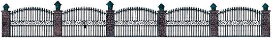 Busch HO Wrought Iron Fence w/Brick Posts - 25-1/2