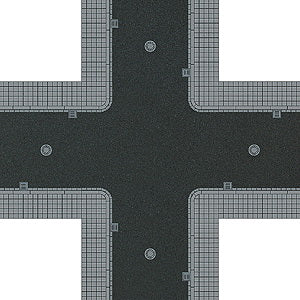 Busch HO Self-Adhesive Crossroad Asphalt Sheet