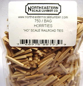 Northeastern Scale Lumber HO Scale Railroad Ties 750pk