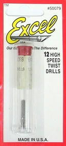 Excel Fine High-Speed Twist Drills - #79 pkg(12)