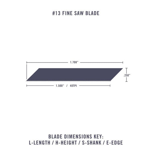 Excel Light Duty Replacement Blades (Fit K1 K3 K17 K18 K30 & K40 Handles) - #13 Fine Saw pkg(5)