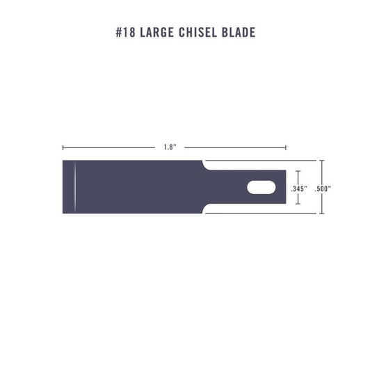 Excel Medium & Heavy Duty Replacement Blades (Fit K2 K5 & K6 Handles) - Large Chisel pkg(5)