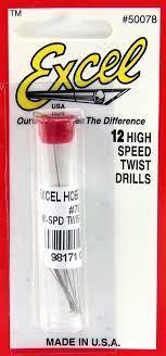 Excel Fine High-Speed Twist Drills - #78 pkg(12)