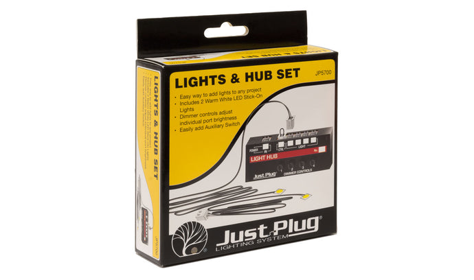 Woodland Scenics Just Plug Light & Hub Set - Include 2 Warm White LED