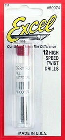 Excel Fine High-Speed Twist Drills - #74 pkg(12)