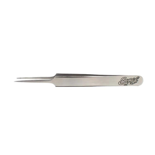 Excel Straight Fine Point Tweezers - Polished Finish