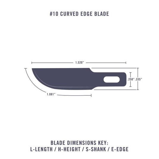 Excel Light-Duty Replacement Blades (Fit K1 K3 K17 K18 K30 & K40 Handles) - #10 Curved Edge Blade pkg(5)