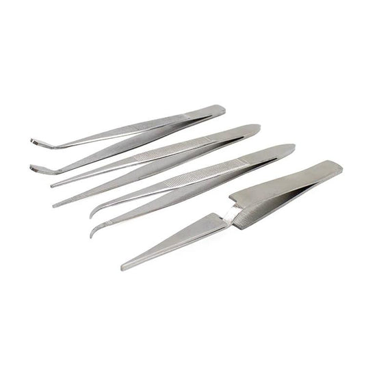 Excel Stainless Steel Tweezers - 4 Piece Set Pouch