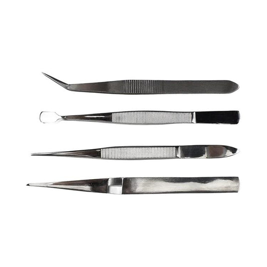 Excel Stainless Steel Tweezers - 4 Piece Set Pouch