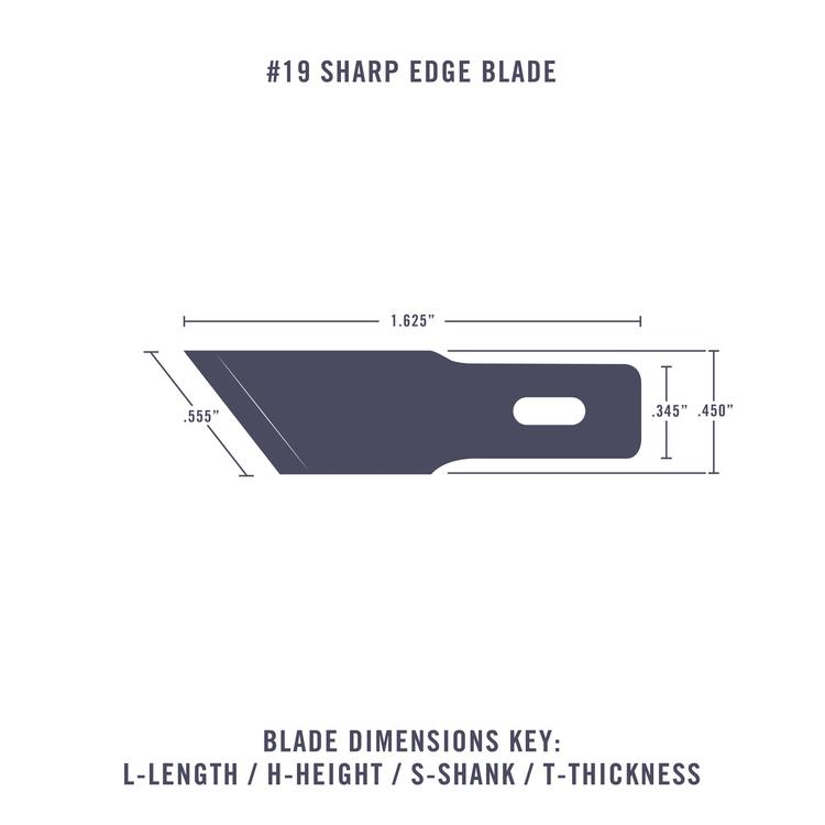 Chargez l&#39;image dans la visionneuse de la galerie, Excel Medium &amp; Heavy Duty Replacement Blades (Fit K2 K5 &amp; K6 Handles) - #19 Sharp Edge Angled pkg(5) Carded
