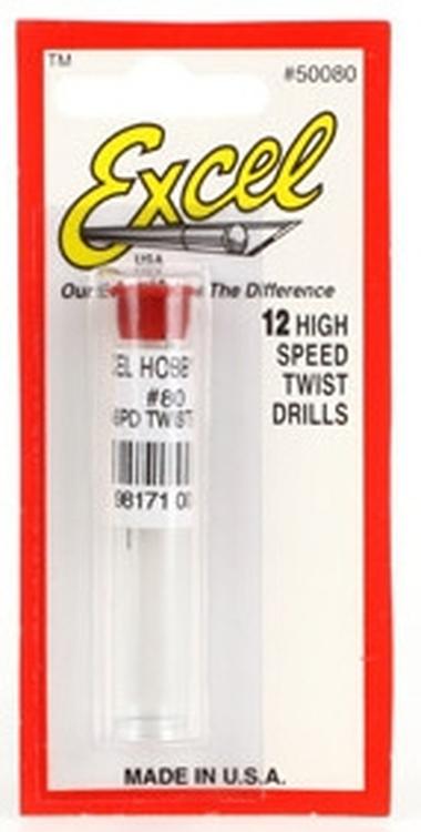 Excel Fine High-Speed Twist Drills - #80 pkg(12)