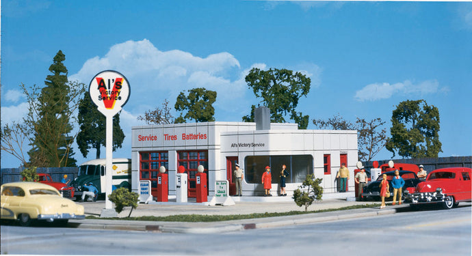 Walthers Cornerstone HO Al's Victory Service Gas Station - Kit