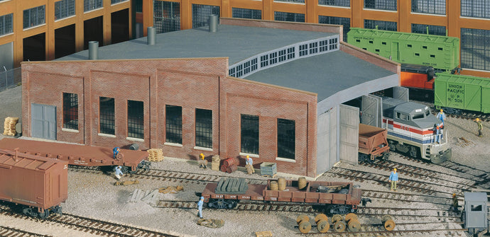 Walthers Cornerstone Three-Stall Roundhouse -- Kit - 14 x 14-1/4 x 4-11/16  35.6 x 36.2 x 11.9cm