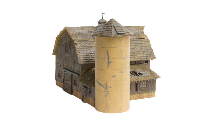 Chargez l&#39;image dans la visionneuse de la galerie, Woodland Scenics Old Weathered Barn - Built-&amp;-Ready Landmark Structures(R) -- Assembled - 5-11/16 x 7-13/16  14.4 x 19.8cm
