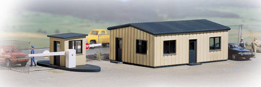 Walthers Cornerstone Office & Guard Shack -- Kit - Office: 4-1/8 x 3 x 1-1/2  10.5 x 7.6 x 3.8cm