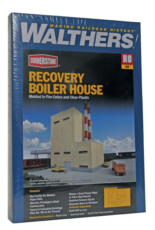 Walthers Cornerstone Recovery Boiler House - Superior Paper -- Kit - 11-3/4 x 8 x 17 29.8 x 20.3 x 43.1cm