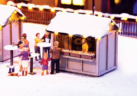 Noch Christmas Market Stall w/Led Lights - Kit -- 1-1/2 x 1-1/16 x 1-5/16 3.8 x 2.7 x 3.4cm