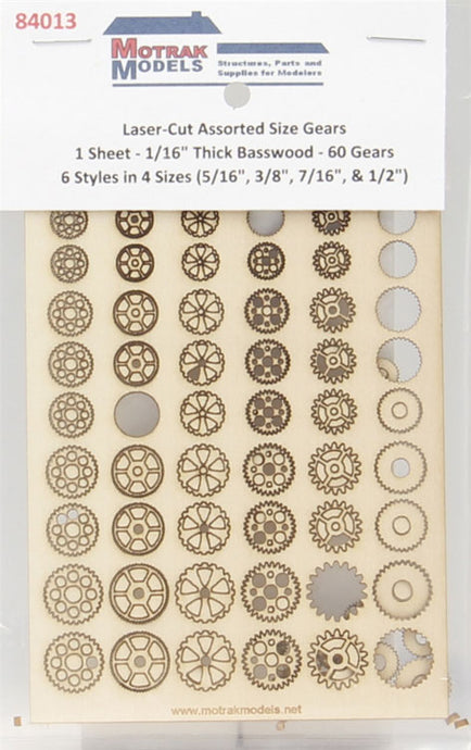 Motrak Models Gears -- 1/16 Thick Assorted Sizes