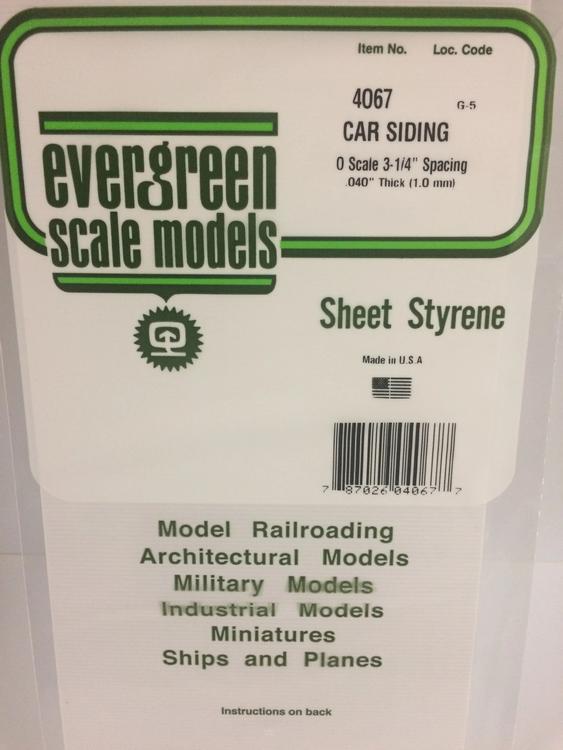 Chargez l&#39;image dans la visionneuse de la galerie, Evergreen Styrene O Scale Passenger Car Siding -- .040
