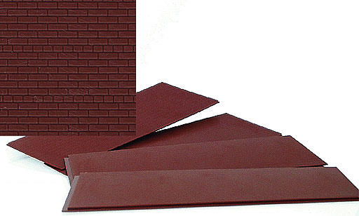 Walthers Cornerstone HO Brick Sheet - 4 x 9-3/4  10.1 x 24.7cm pkg(4) - Dark Red