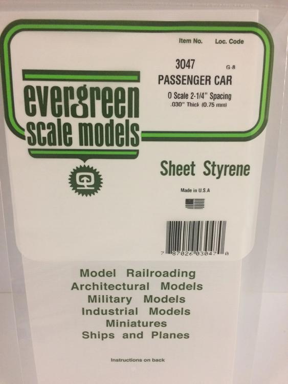 Chargez l&#39;image dans la visionneuse de la galerie, Evergreen Styrene O Scale Passenger Car Siding -- .030
