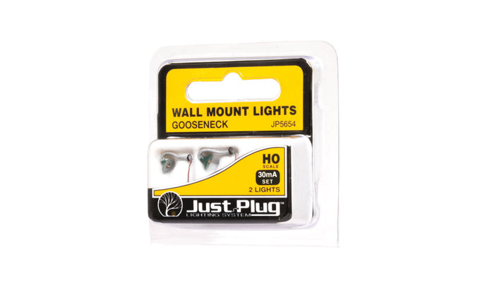 Woodland Scenics Just Plug Wall Mount Light Gooseneck pkg(2)