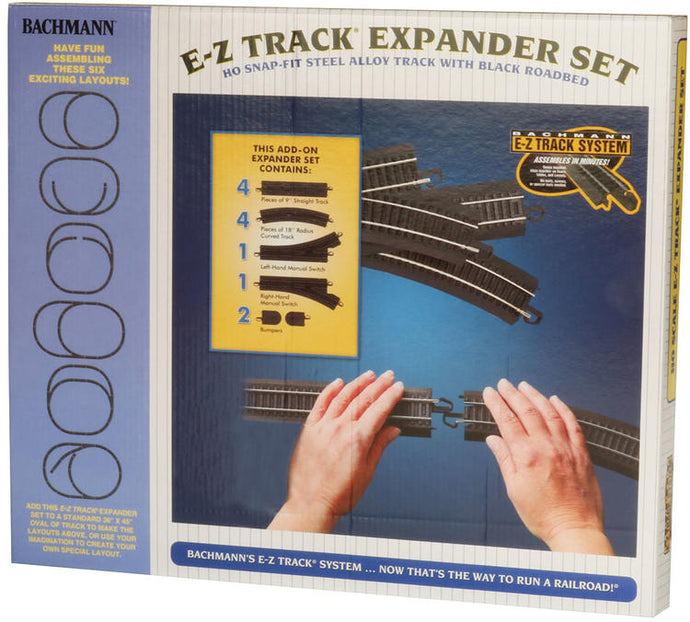 Bachmann HO E-Z Track Expander Set - Steel Rail & Black Roadbed