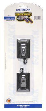 Bachmann HO E-Z Track w/Steel Rail & Black Roadbed - Hayes Wheel Stops (Track Bumpers) pkg(2)