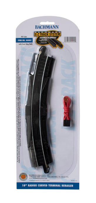 Bachmann HO E-Z Track Curved Track w/Steel Rail & Black Roadbed - 18 Radius Curve w/Rerailer & Terminals