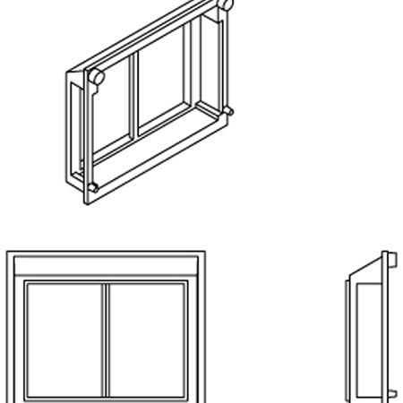 Athearn HO All-Weather Window Set, 2 Pane/Steep/Angle (6)