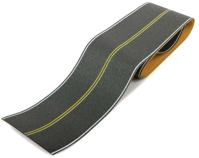 Walthers SceneMaster HO Flexible Self-Adhesive Paved Roadway -- Vintage and Modern No Passing Zone (double yellow centerline, white edge marking