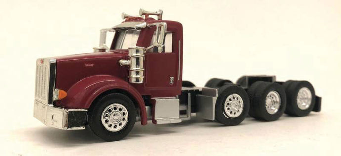 Herpa HO Peterbilt 379 Tractor with Tag Axle - Assembled - Burgundy