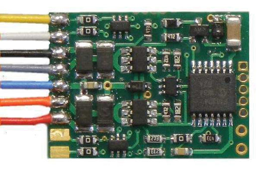 NCE D13W 4-Function DCC Control Decoder - Wired Single; 1.03 x .63 x .185