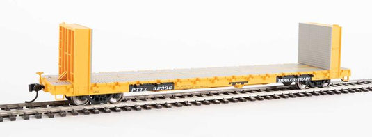 Walthers Mainline HO 60' Pullman-Standard Bulkhead Flatcar (48' IL) - Trailer-Train PTTX #92336 (yellow)