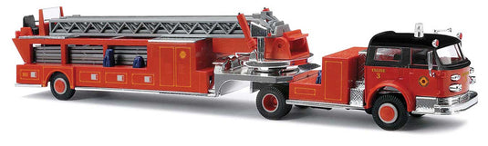 Busch HO 1968 American LaFrance Fire Hook and Ladder Truck with Closed Cab