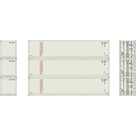 Athearn RTR 40' Smooth Side Containers, Dart (3)