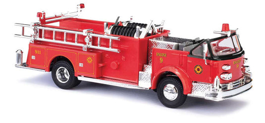 Busch HO 1968 American LaFrance Open-Cab Pumper  - Fire Department (red, black)