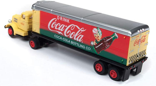 Classic Metal Works White WC22 Tractor with 32' Aerovan Trailer Coca-Cola (Red & Green)