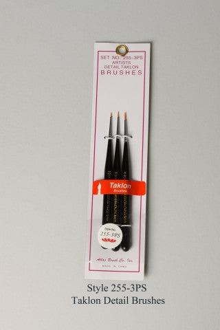 Atlas Brush Taklon Detail Style 255-3PS Assortment (3)