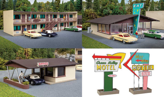 Walthers Cornerstone Vintage Motor Hotel with Office and Restaurant - Kit