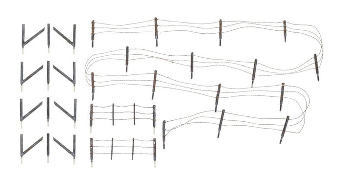 Woodland Scenics Barbed Wire Fence - Kit with Gates, Hinges & Planter Pins Total Scale Length: 192' 58.5m