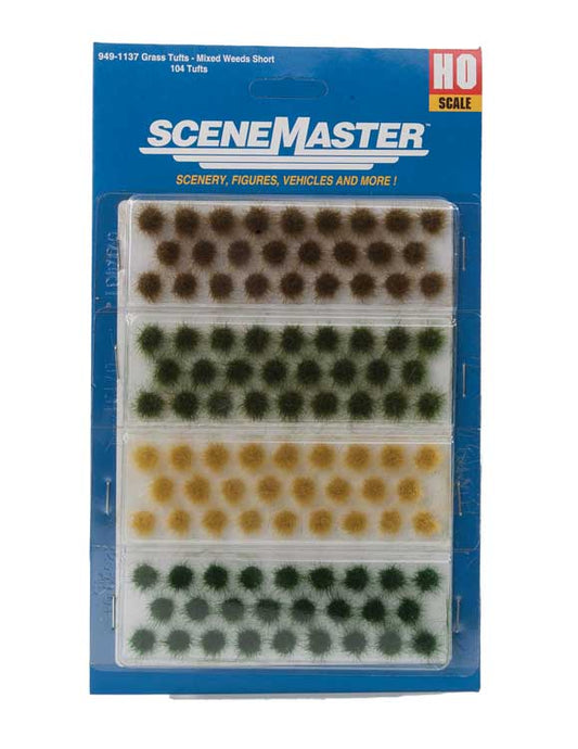 Walthers SceneMaster Short Mixed Weed Tufts pkg(104) - Height: 1/4