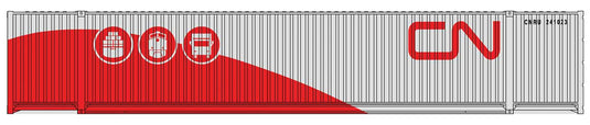 Walthers SceneMaster HO 53' Singamas Corrugated-Side Container - Canadian National (gray, red, Three Modes, Noodle Logo)