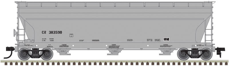 Chargez l&#39;image dans la visionneuse de la galerie, Atlas Master Line HO CN #385566 ACF 4650 Centerflow Covered Hopper Pre-1971 Version
