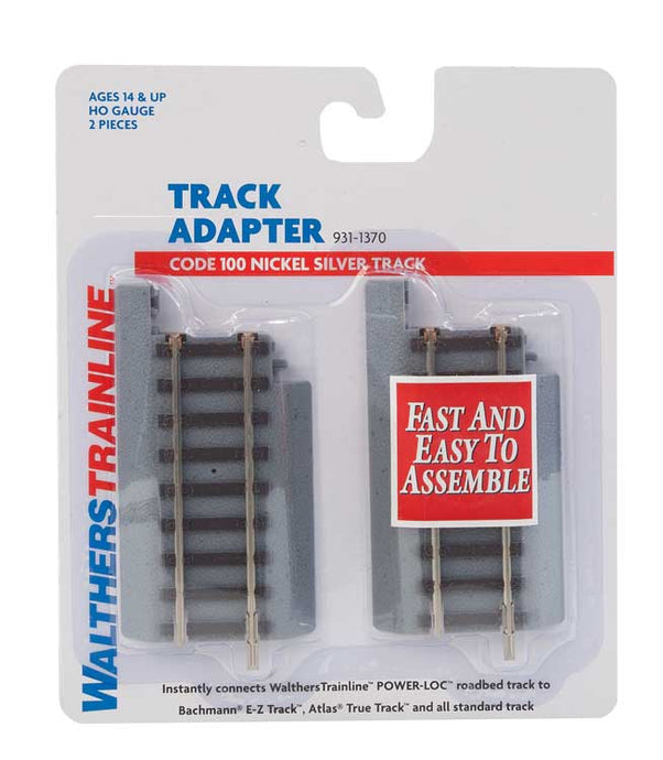 Walthers Trainline HO Power-Loc Code 100 Nickel Silver Universal Tracks adaptor (2)