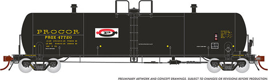 Rapido Trains HO Procor 20K gal. Tank Car: As Delivered Split P Logo - PROX #47735